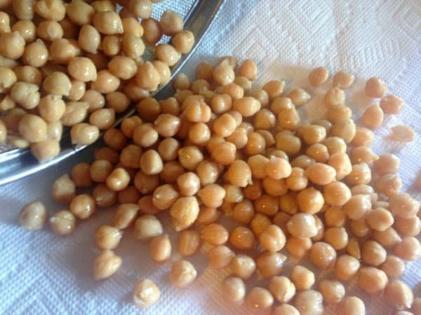 drained chickpeas