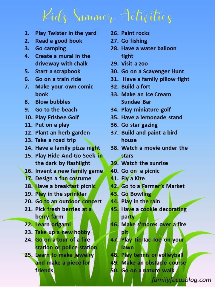 fun printable summer activities for kids