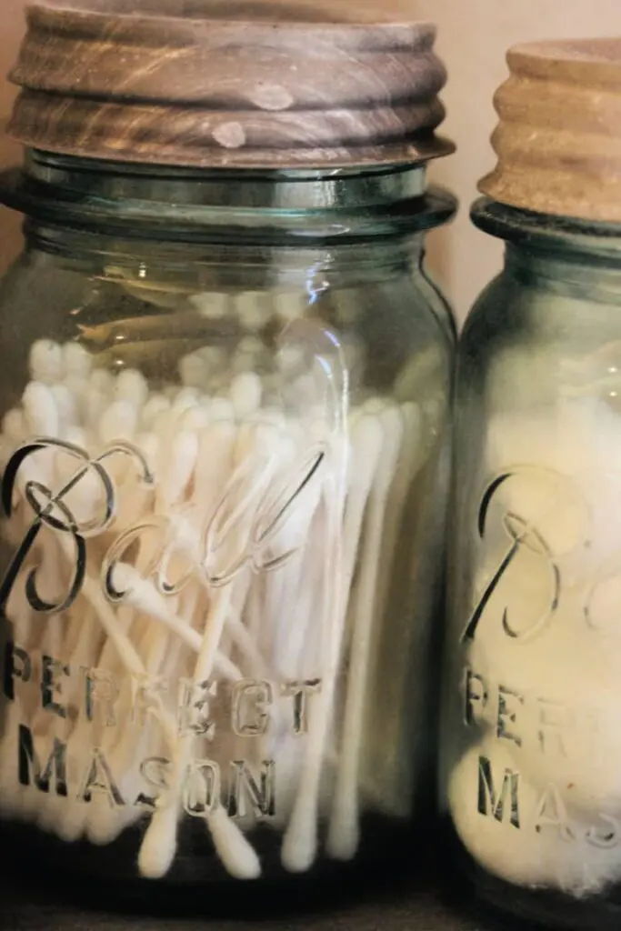 glass jars for bathroom organization